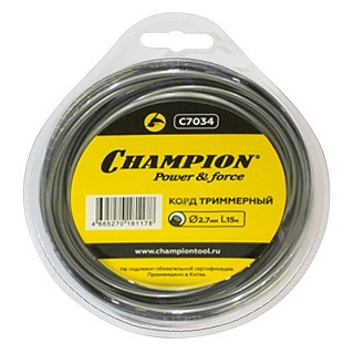Корд триммерный Champion Aluminium 3 мм*168м+нож (артикул C7037)